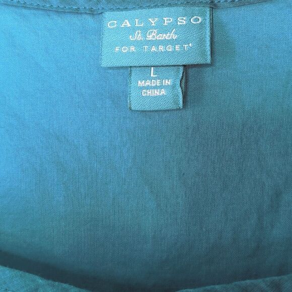 Calypso St Barth Target Dark Teal Cotton Drawstring Sleeveless Tank Top size L - Picture 10 of 10